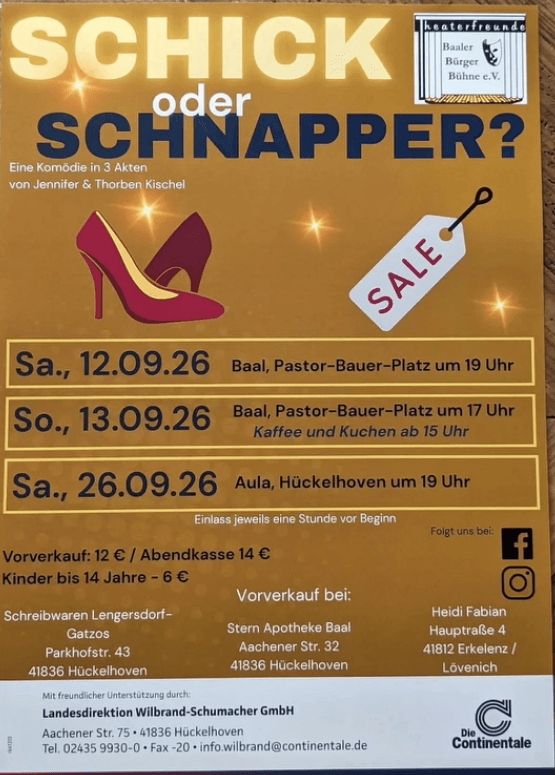 Theaterfreunde Baaler Bürger Bühne - "Schick oder Schnapper"