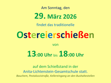 St. Josef Schützenbruderschaft 1880 Bauchem e.V. Ostereierschießen