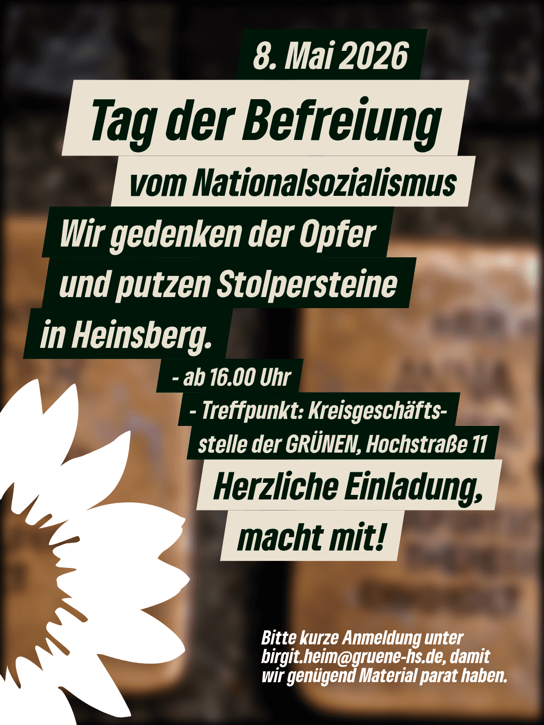 Tag der Befreiung vom Nationalsozialismus - wir putzen Stolpersteine in Heinsberg