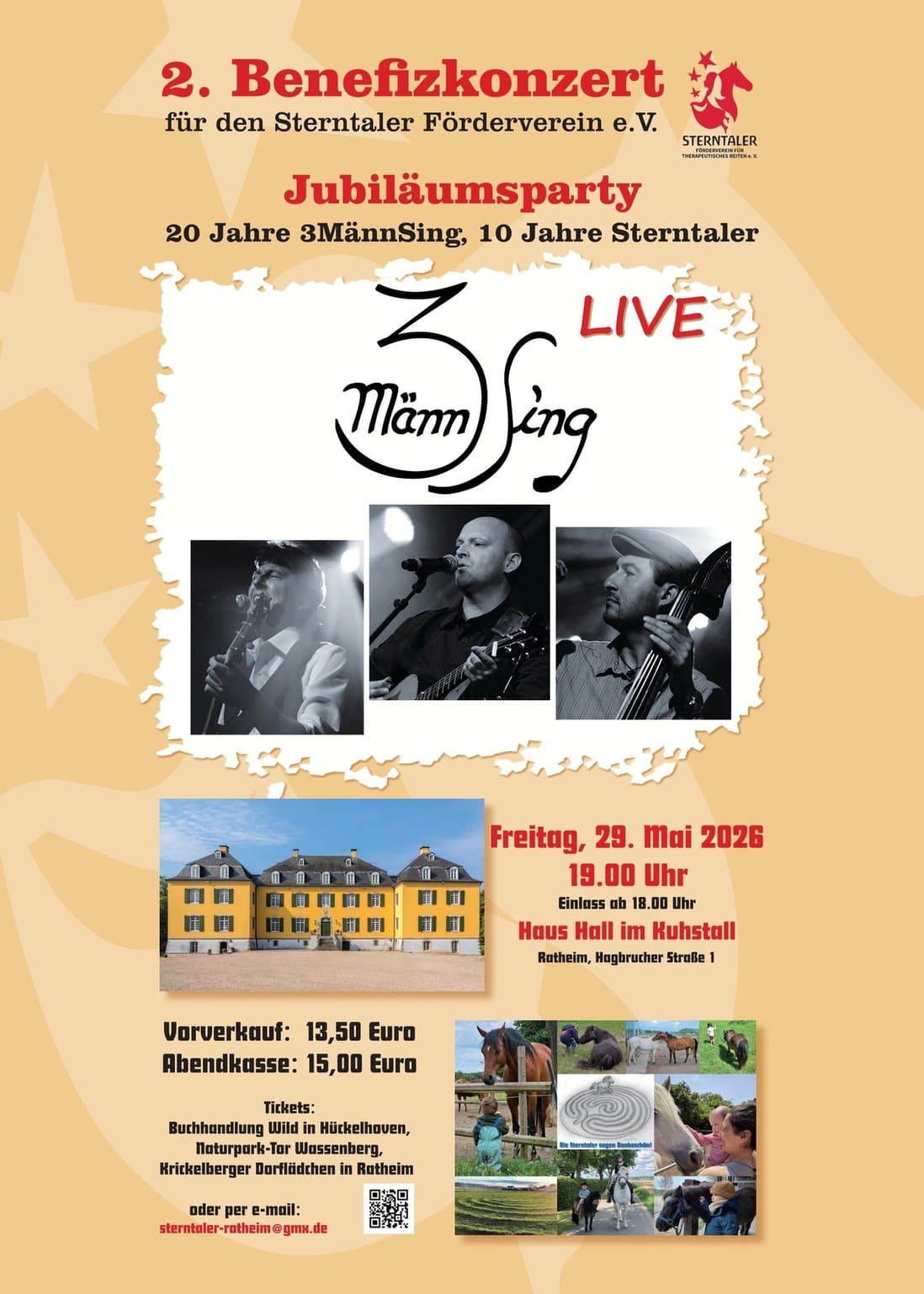 Benefizkonzert „20 Jahre 3MännSing & 10 Jahre Sterntaler Förderverein“