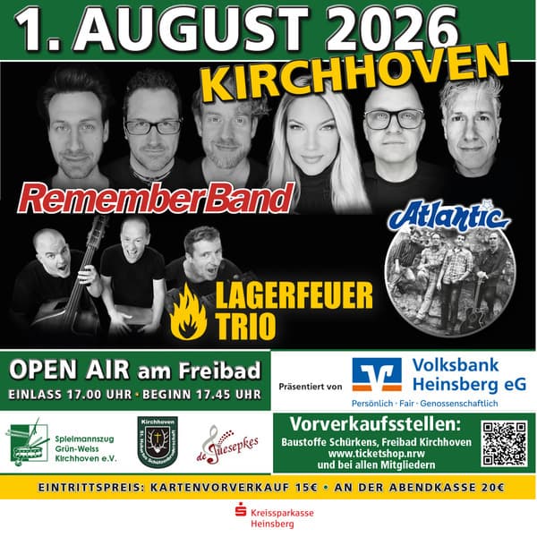 OPEN-AIR-KIRCHHOVEN Am Freibad 01.08.26 in Heinsberg-Kirchhoven, Open-Air am Freibad