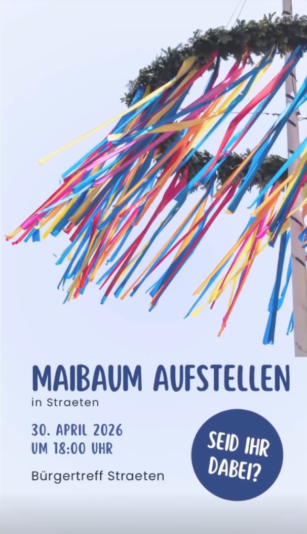 Maibaum aufstellen in Straeten