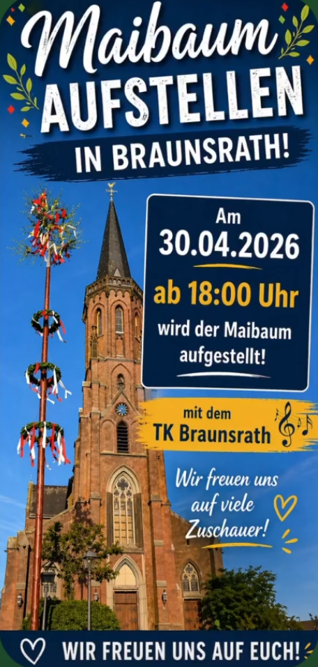 Maibaum aufstellen in Braunsrath