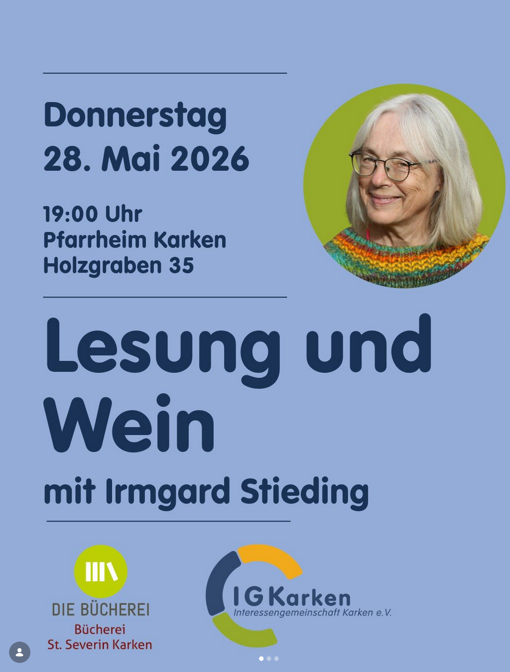 Lesung mit Irmgard Stieding: "HELENE" in Karken