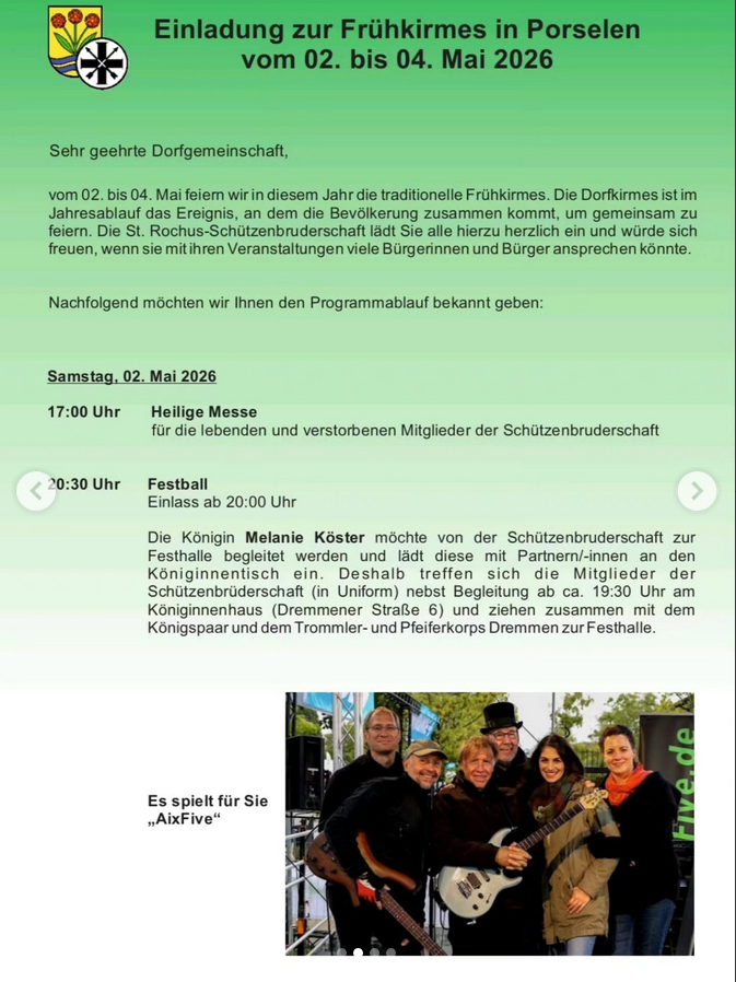 Frühkirmes in Porselen